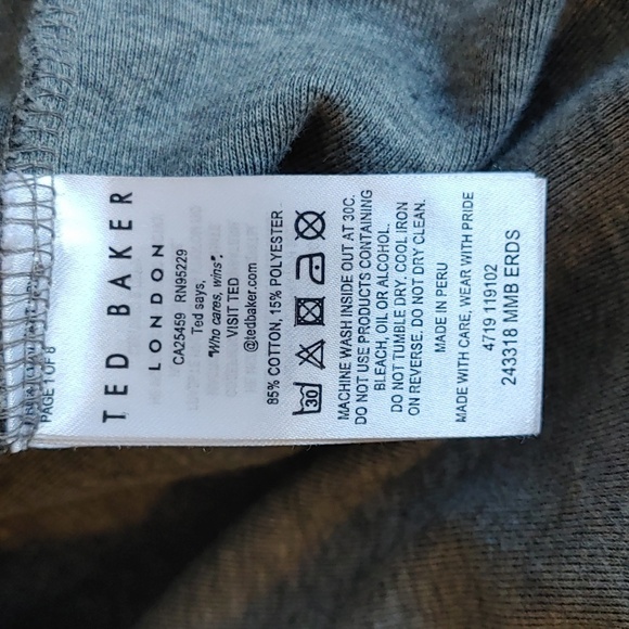 TED BAKER LONDON Men's size 5 ( XL) 1/4 Zip Sweatshirt. Gray Heather - Picture 11 of 12